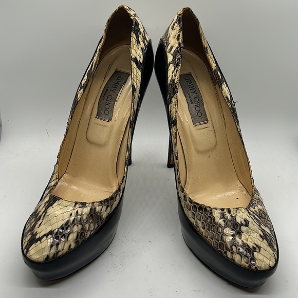 Jimmy Choo Authenticated Snakeskin Black Stiletto Heels Shoes *Sz 41/US Sz 11* - Picture 4 of 12